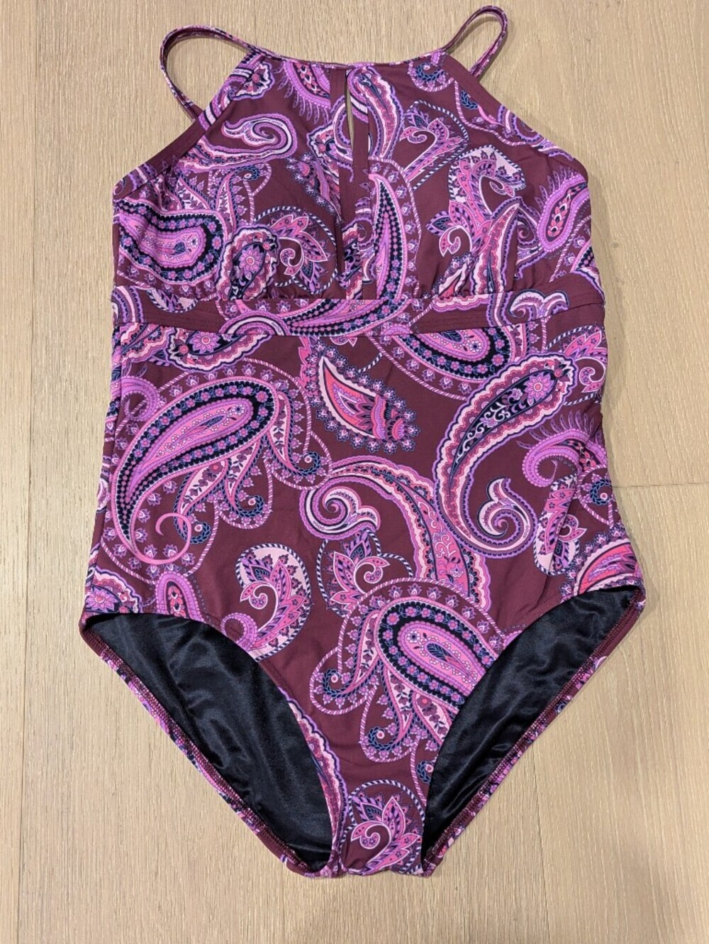 Women's Purple And Pink Paisley Swim Suit